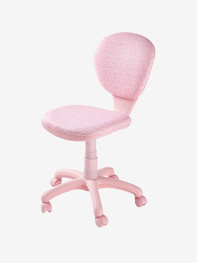 Chaise de bureau à roulettes rose/fleurs pas cher - Chaises Enfant Vertbaudet
