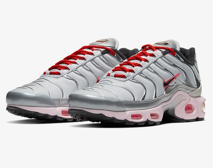 Nike Air Max Plus Argent métallique/Cramoisi brillant/Mousse Rose/Noir pas cher - Baskets Femme Nike