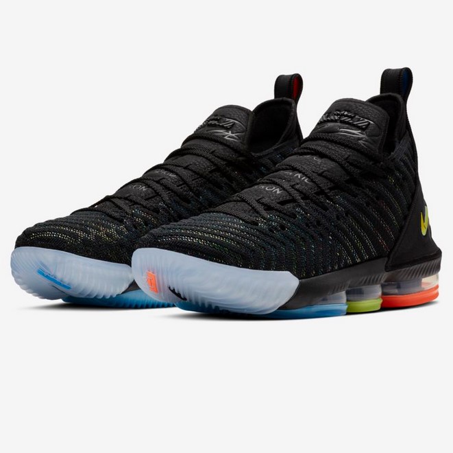 Nike LeBron 16 Noir/Cramoisi ultime/Bleu photo/Argent métallique pas cher - Baskets Homme Nike