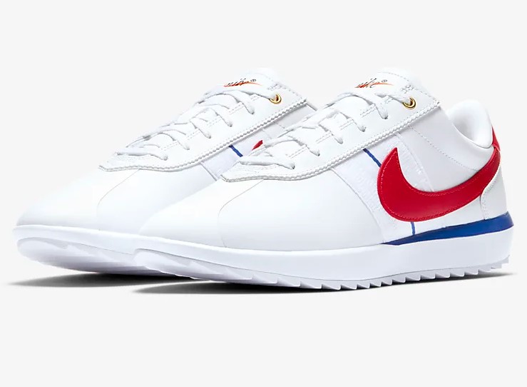 Nike Cortez G Chaussures de golf Blanc/Royal pas cher - Baskets Femme Nike