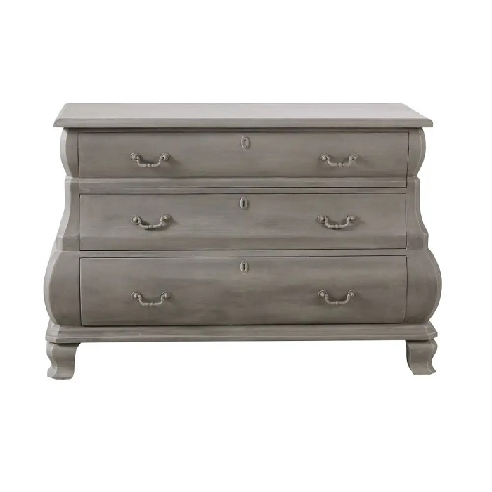 Commode 3 tiroirs Sévigné en manguier massif gris anthracite - Commode Maisons du Monde