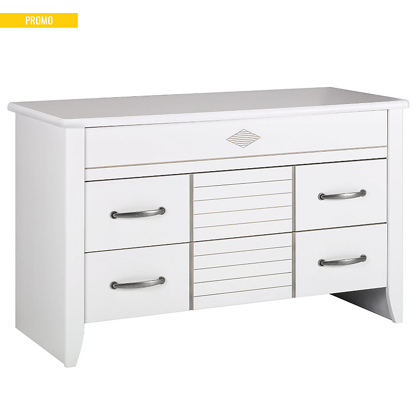 Commode 3 tiroirs Mathilda blanchie - Soldes Commode Camif