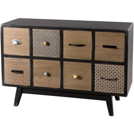 Commode 8 tiroirs LEO pas cher - Commode Auchan