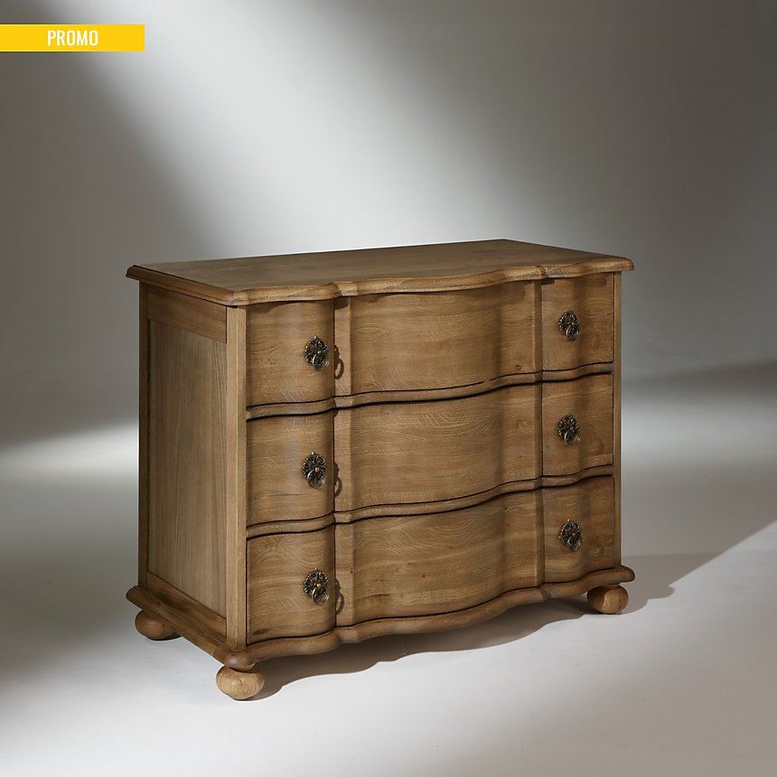 Commode en chêne Chaumont 3 tiroirs pas cher - Soldes Commode Camif