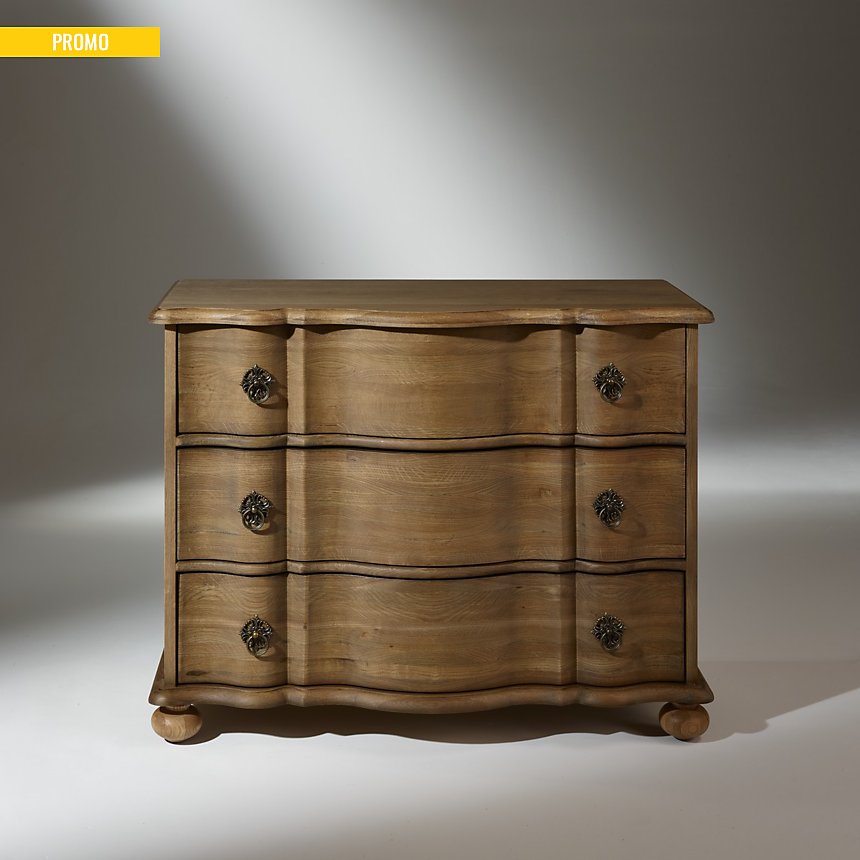 Commode en chêne Chaumont 3 tiroirs pas cher - Soldes Commode Camif