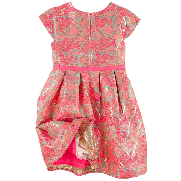 Robe jacquard avec fil lurex Derhy Kids Rose et or - Robe Fille Melijoe