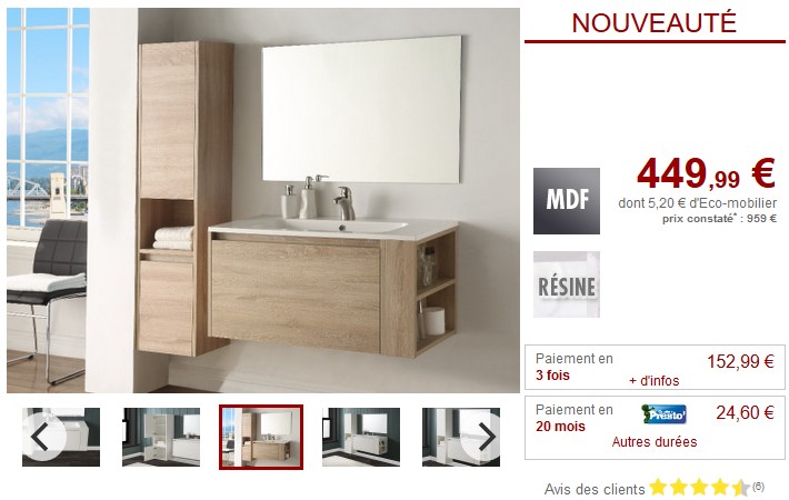 Ensemble BEHATI Meubles de salle de bain pas cher - Meuble de salle de bain Vente Unique