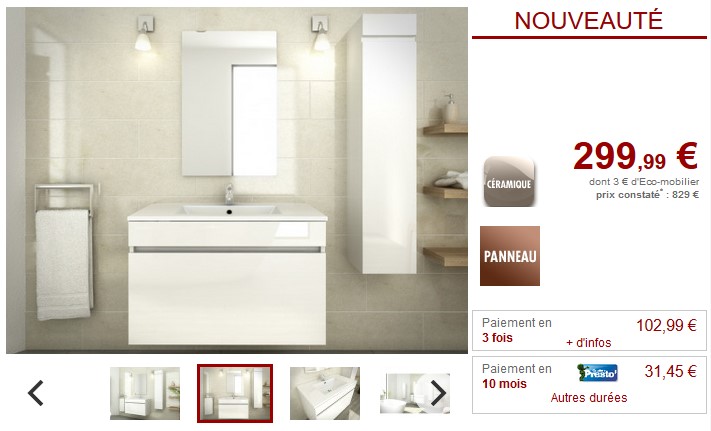 Meubles salle de bain KAHI sous vasque + colonne Laqué - Meuble de salle de bain Vente Unique