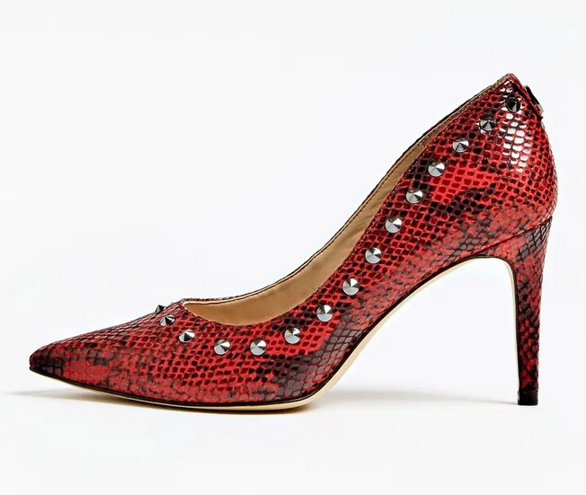 ESCARPINS BOLDENA MOTIF PYTHON CLOUS Rouge Guess - Escarpins Guess