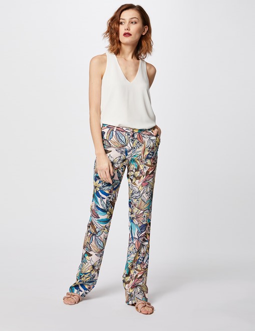 Pantalon évasé à imprimé fleuri Morgan - Pantalon Morgan 