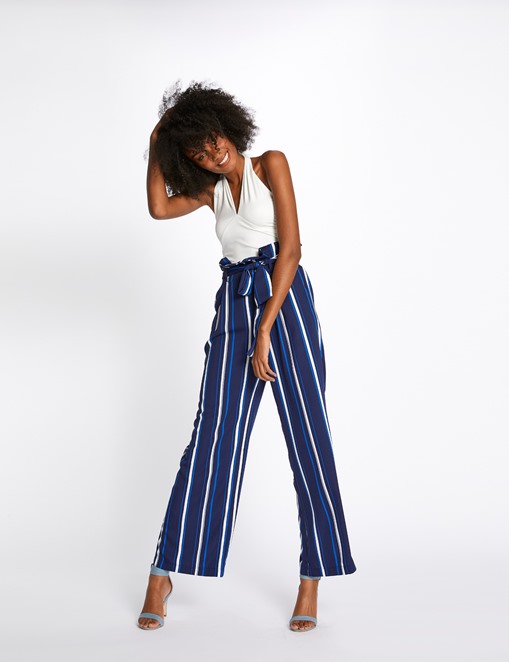 Pantalon large rayé Morgan - Pantalon Morgan