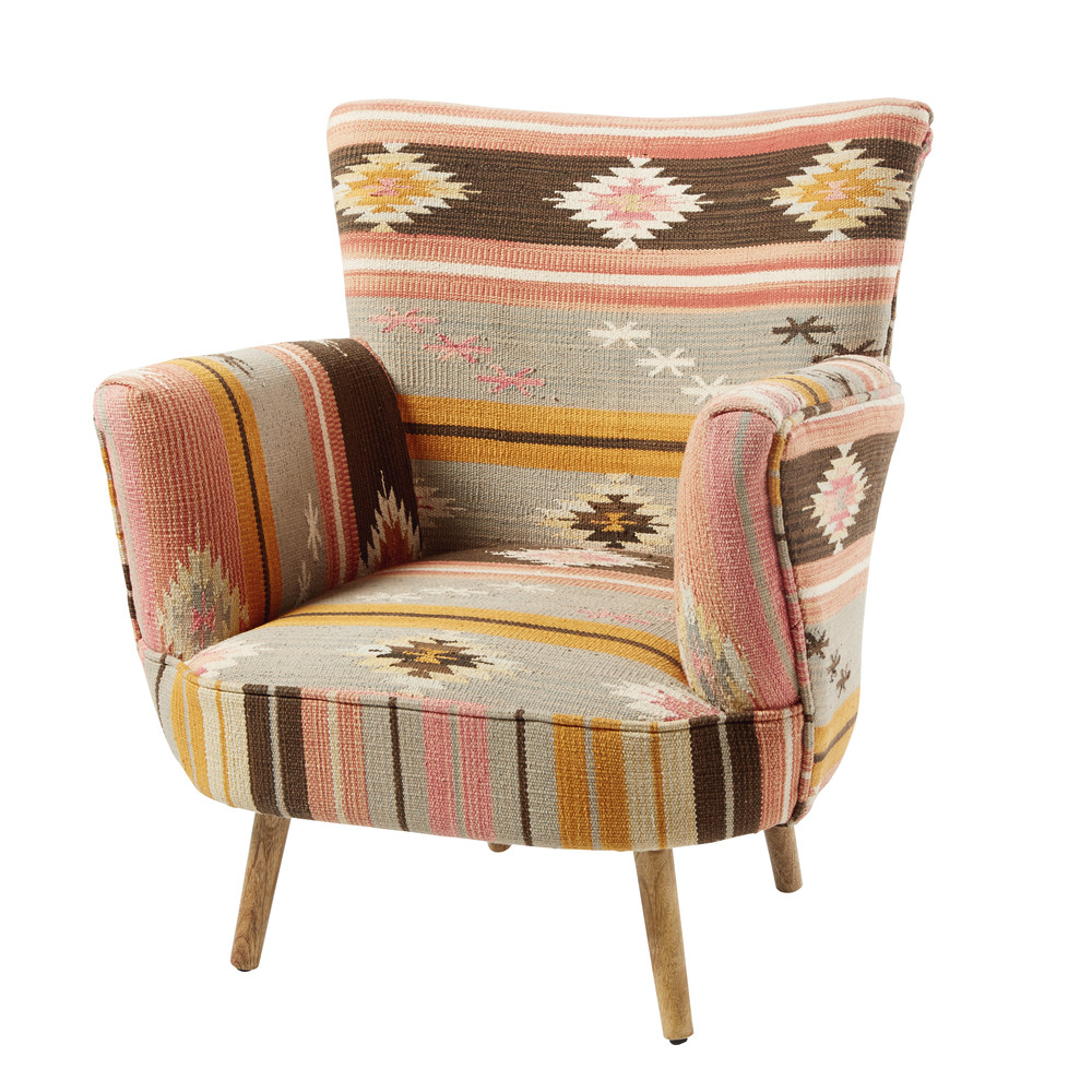 Fauteuil Uxmal en kilim multicolore  - Maisons du monde