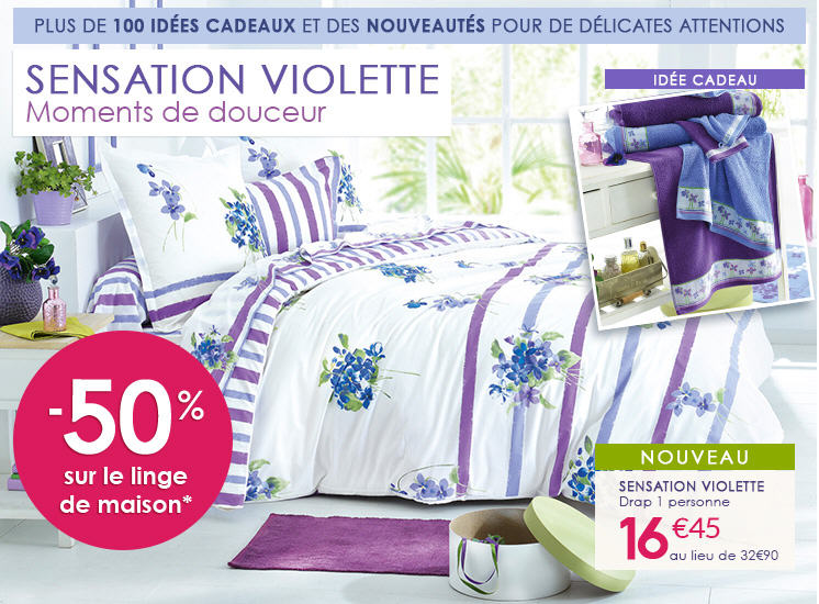 Francoise Saget Linge de lit Sensation violette