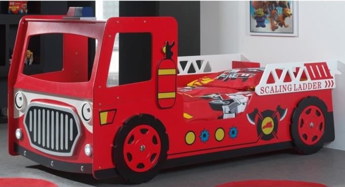 FUN Lit enfant camion pompier rouge pas cher - Lit Enfant Cdiscount