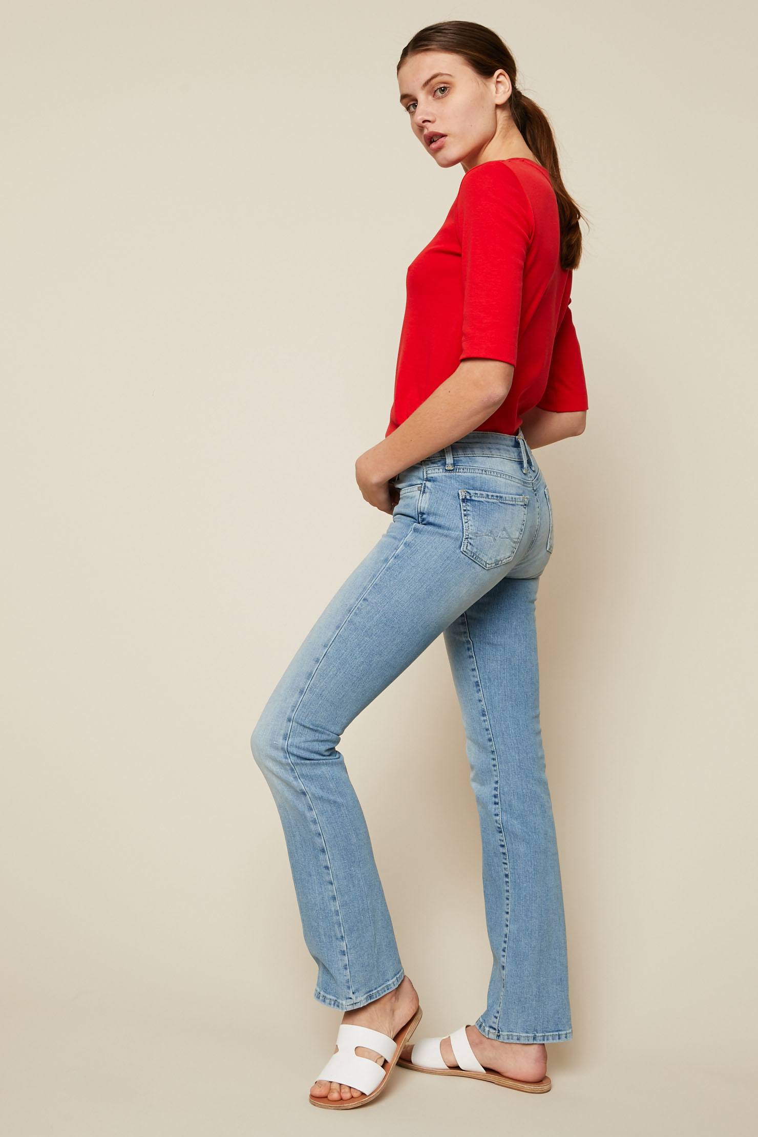 Pepe Jeans Piccadilly Jean bootcut usé bleu clair - Monshowroom
