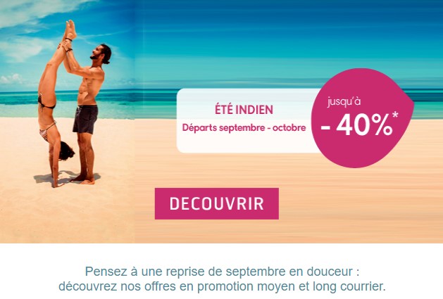  Jet tours Eté indien : Partez au soleil en Septembre dès 399 euros par personne