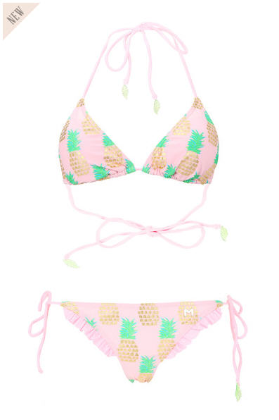 Maillot 2 pièces imprimé ananas Abik Rose Manoush