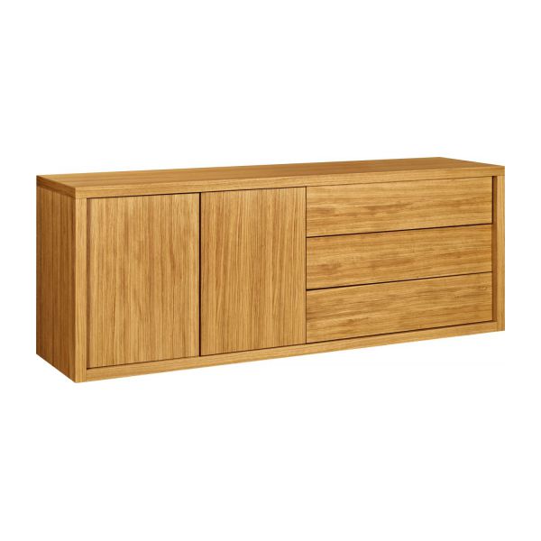 Genna Buffet bas 2 portes en chêne Habitat - Soldes Buffet Habitat