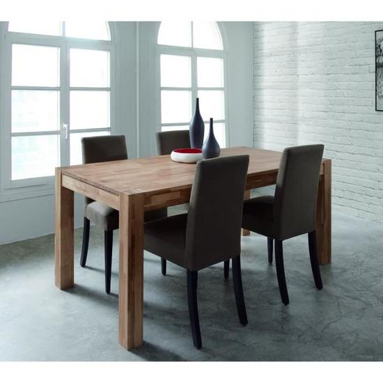 MILES Table extensible en chêne massif 4 à 10 personnes - Soldes Table à Manger Cdiscount