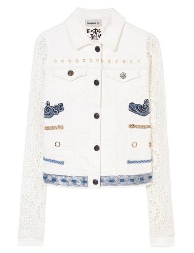 Veste en denim Andra blanc Desigual - Veste Femme Desigual 