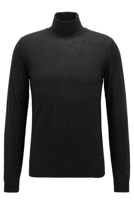 Hugo Boss Musso Pull à col cheminée en laine mérinos italienne extra fine - Pull Homme Hugo Boss