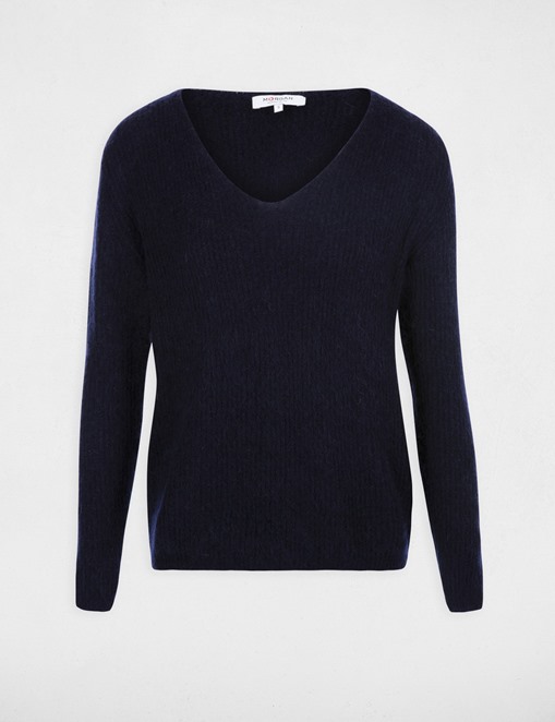 Pull droit avec laine et mohair Marine Morgan - Pull Morgan