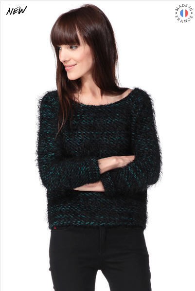 Pull effiloché noir Amandine I Code by IKKS