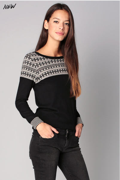 Pull imprimé jacquard Nolsoy Noir Sessun