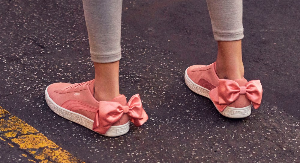 puma suede bow rouge