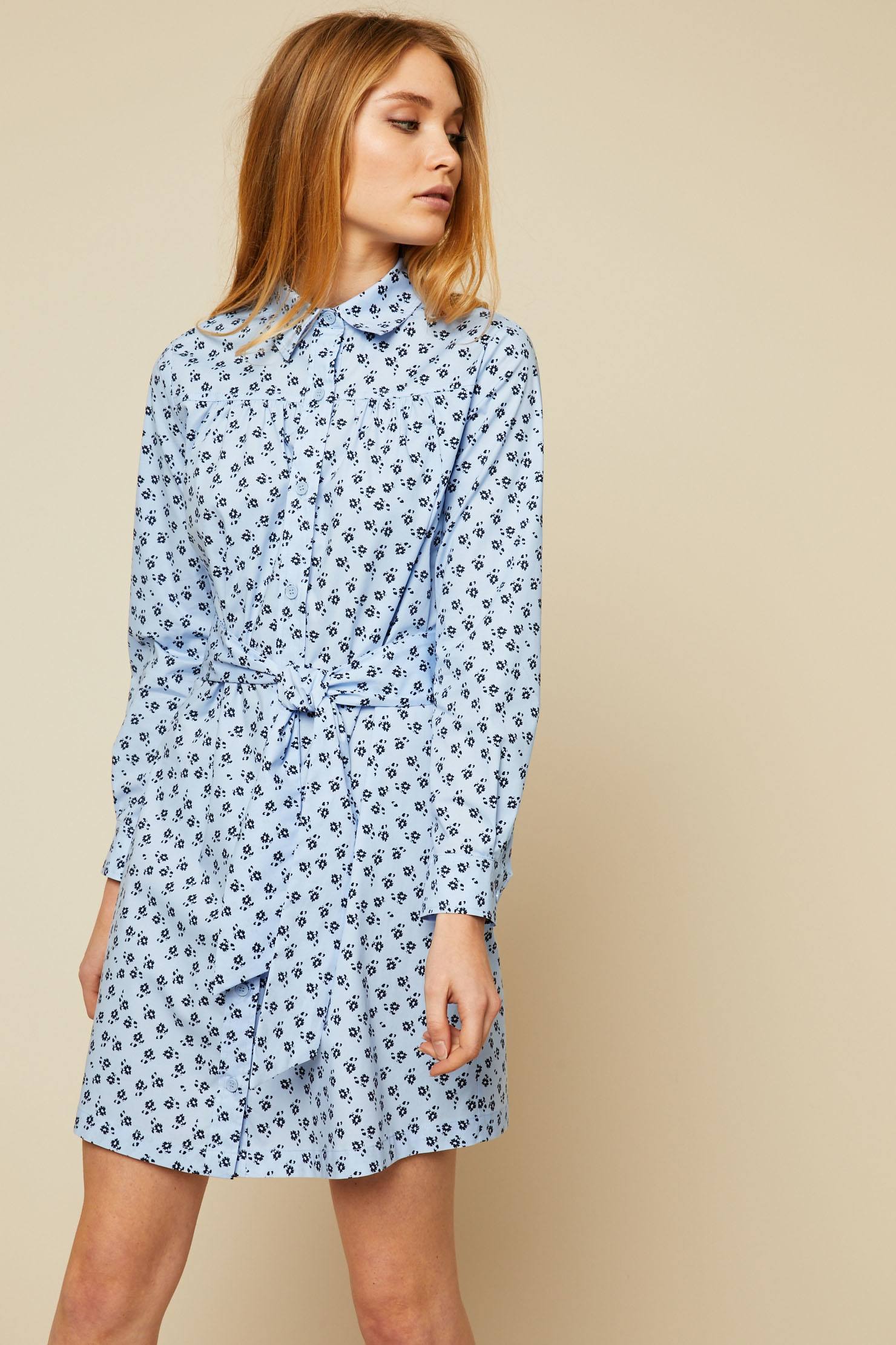 MAX&Co. Dedurre Robe ceinturée imprimé floral bleu