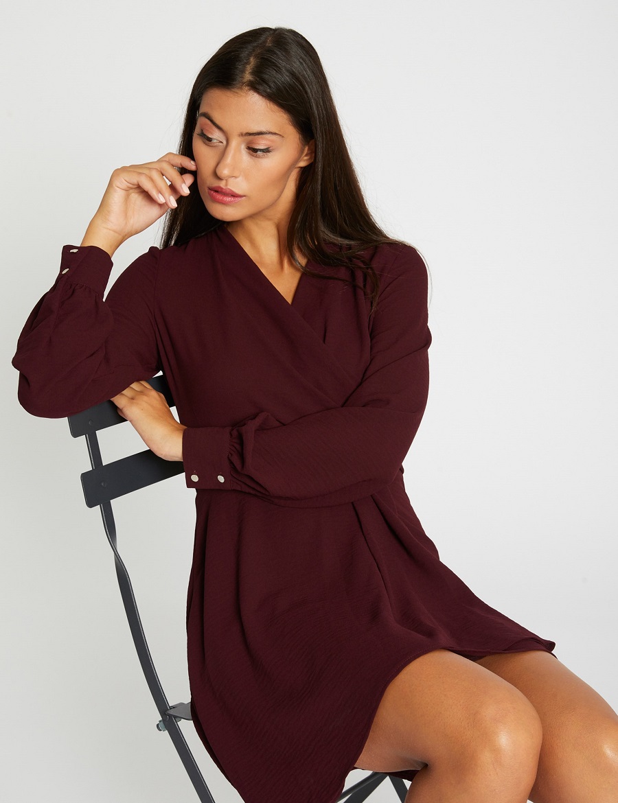 Robe patineuse manches longues Rouge vin Morgan