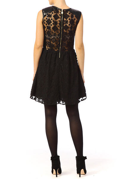 Robe tulle et broderie Y1487 Noir Yumi