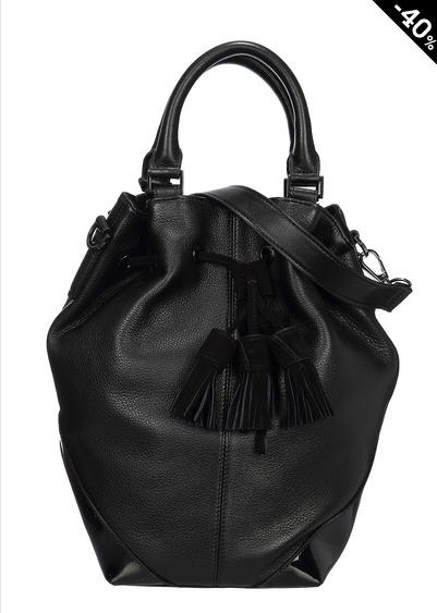 Sac seau en cuir Milla Noir Kookaï