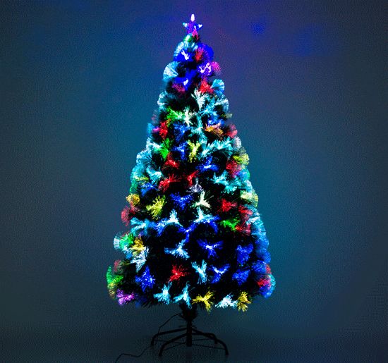 Sapin de Noël artificiel lumineux fibre optique - ManoMano