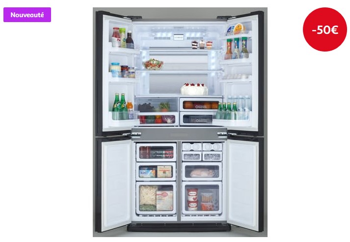Réfrigérateur 4 portes SHARP SJ-EX820FSL 650 L Froid No Frost