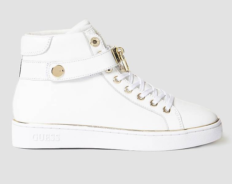 SNEAKERS BOXING CUIR Blanc GUESS - Baskets Femme Guess