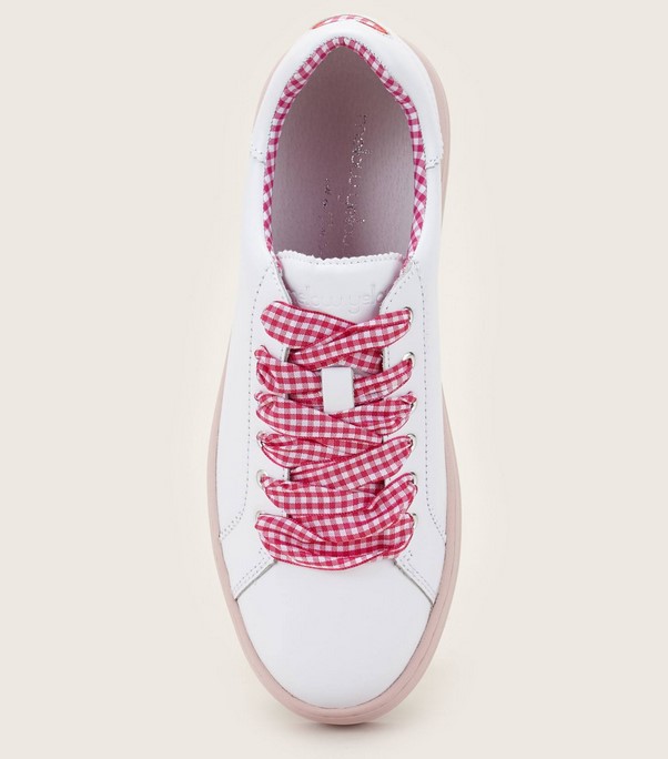 Mellow Yellow Davichy Sneakers à plateformes en cuir rose - Baskets Femme Monshowroom