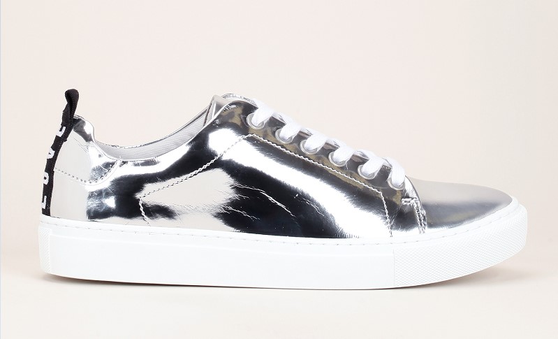 KG by Kurt Geiger Lava Sneakers argent effet miroir détails talons tissés noir