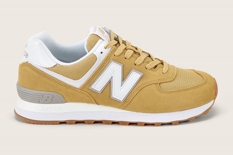 New Balance Sneakers bi-matières WL574EST jaune - Monshowroom