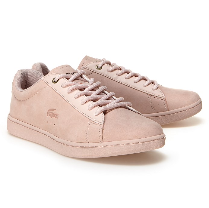 Sneakers Carnaby Evo Lacoste en nubuck et maille gaufrée - Baskets Femme Lacoste