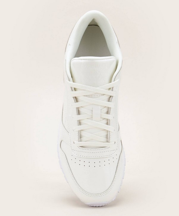 Reebok CL LTHR Patent Sneakers en cuir vernis blanc - Baskets Femme Monshowroom