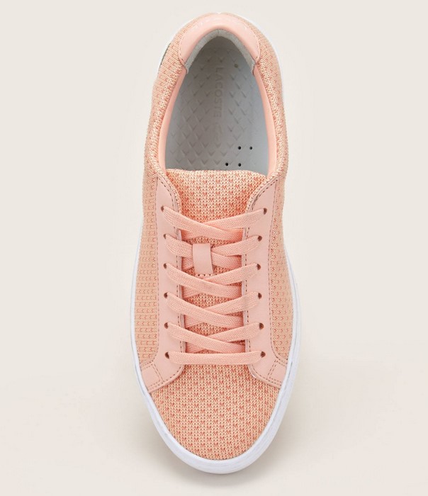 Lacoste Footwear Sneakers en textile rose pas cher - Baskets Femme Monshowroom