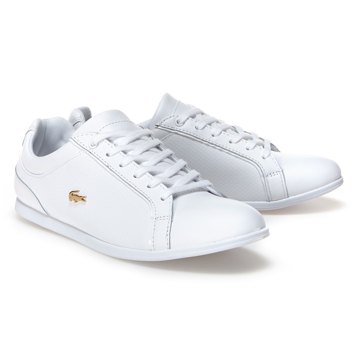 Sneakers Rey Lace Lacoste en cuir pas cher - Baskets Femme Lacoste