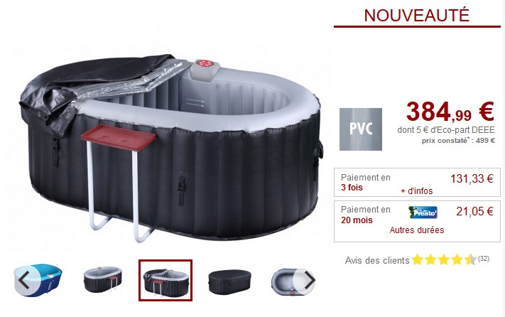 SPA gonflable ovale B-LUCKY 2 personnes pas cher - Spa Vente Unique