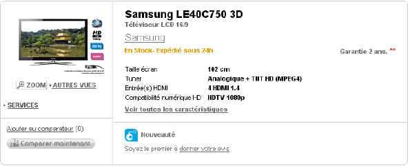 Samsung LE40C750 3D 