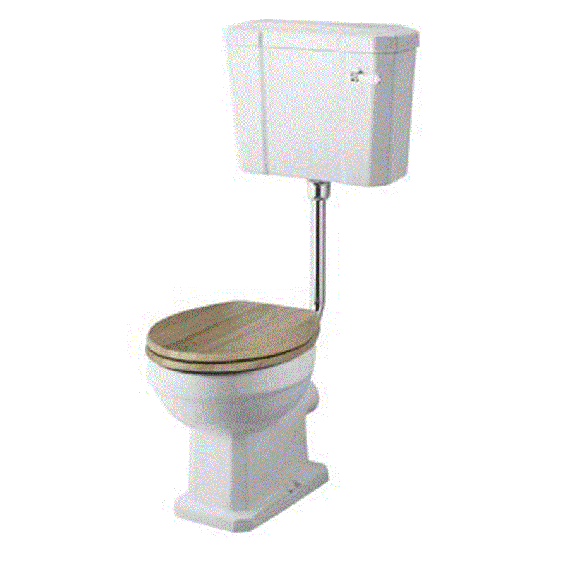 Toilette WC rétro ABBOTT en céramique avec réservoir semi-suspendu - ManoMano