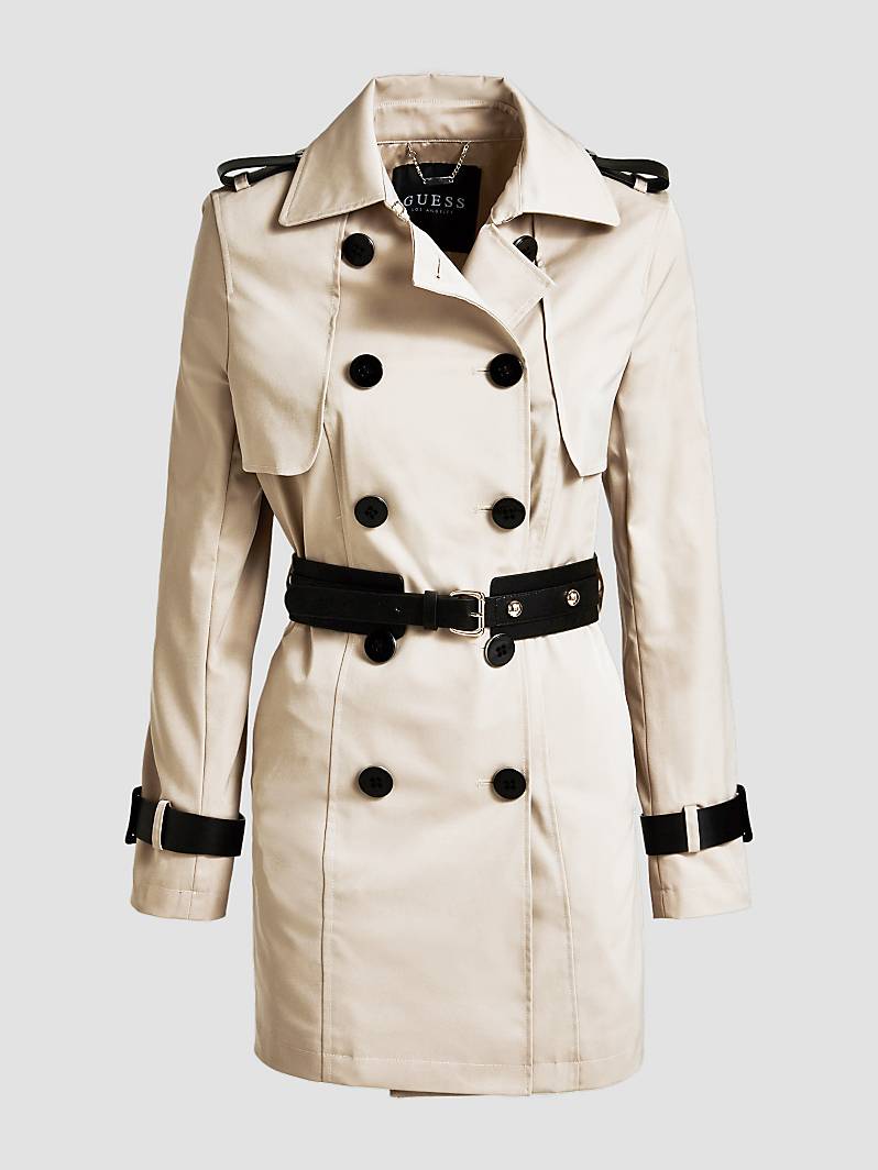 TRENCH CLASSIQUE CEINTURE Beige Guess - Trench Femme Guess