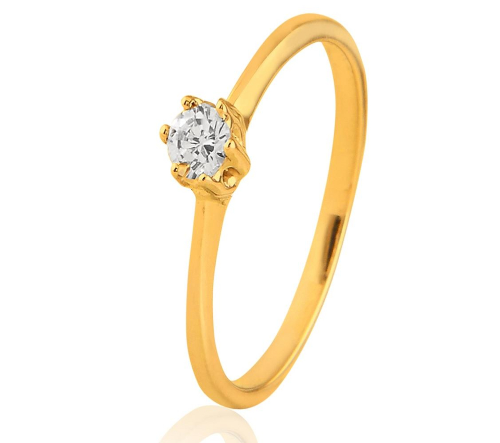 CARASHOP Solitaire diamant et or jaune 18 carats