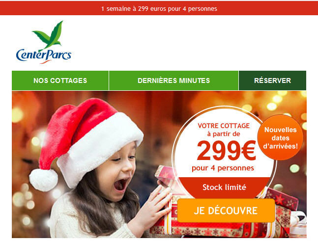 Center Parcs pas cher 1 semaine à 4 pour seulement 299 euros