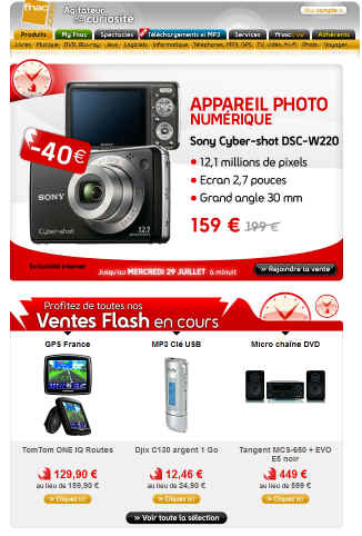 Fnac Vente Flash jusqu'à -50% Appareil photo, PC portable, MP3